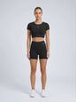Set Short Sleeve Cropped Top with Short