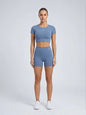 Set Short Sleeve Cropped Top with Short