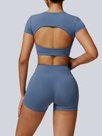 Set Short Sleeve Cropped Top with Short