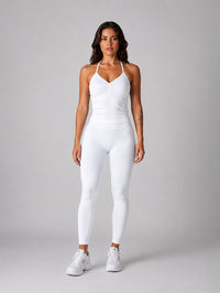 Set True Shape Ruched Halter Tank with Legging