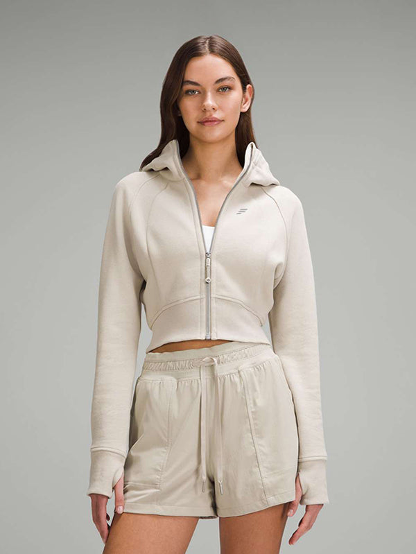 Full-Zip Cropped Hoodie