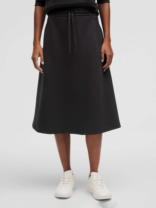 Modal-Blend High-Rise A-Line Midi Skirt