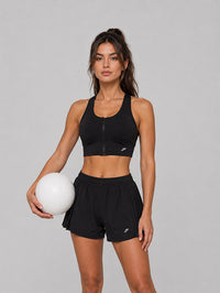 Set Zip-Front Sculpt Bra Top with Short