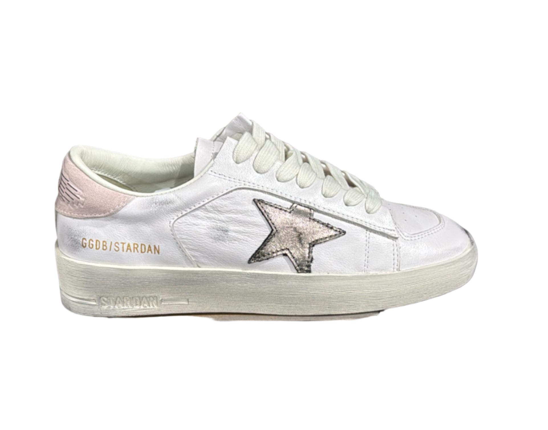Golden goose white metallic pink