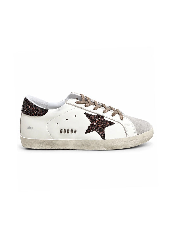 golden goose  super star glitter brown