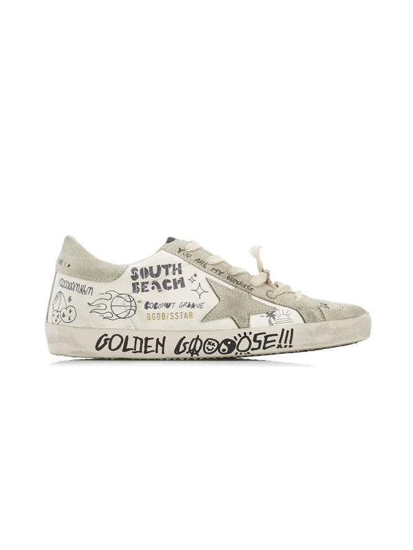 golden goose white beige