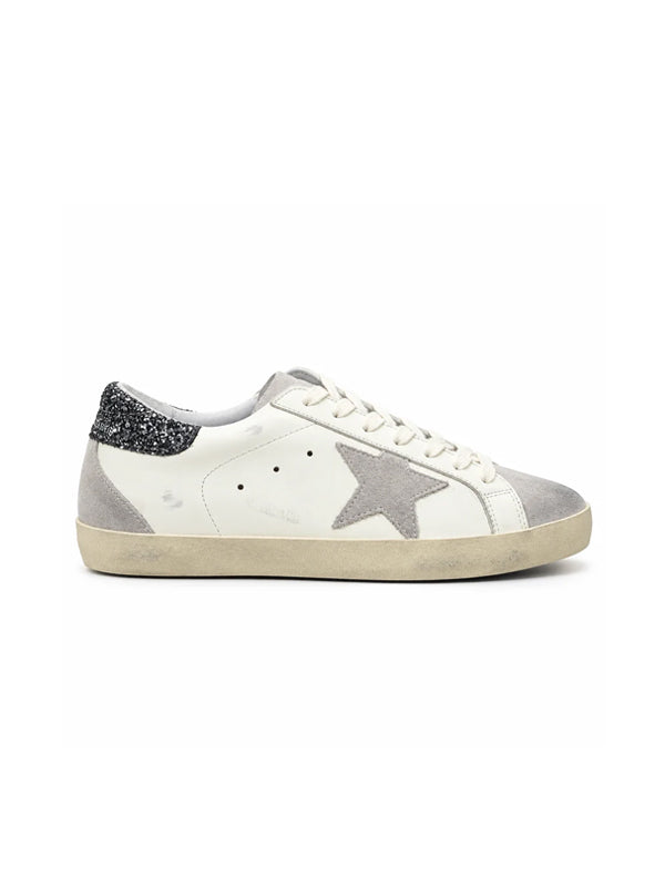 golden goose white grey blue glitter