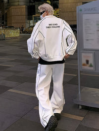 set wide leg sports pants and jackets