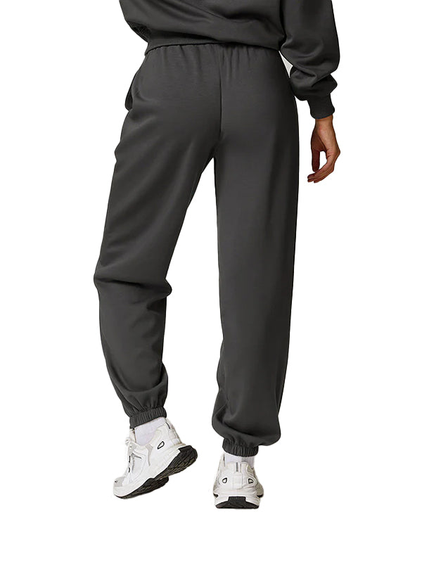 HIGH-WAISTED LOOSE-FITTING STRAIGHT-LEG SWEATPANTS