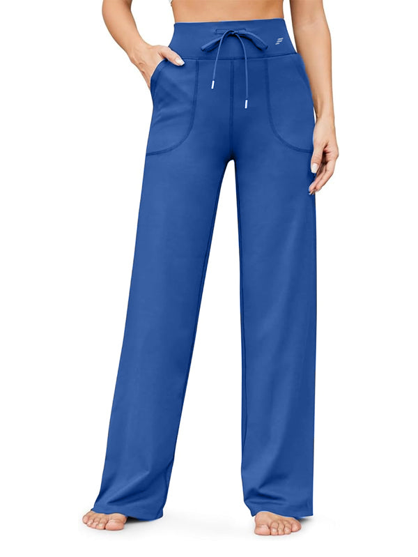 Stretch Wide Leg Trousers High Waisted