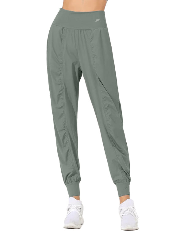 Lightweight Sports Pants with a Wide Belt and Cuffs